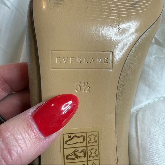 Everlane The Day Heel Light Taupe Sz 5.5 Block Heel Ballet Inspired NEW w/o Box - Picture 4 of 6